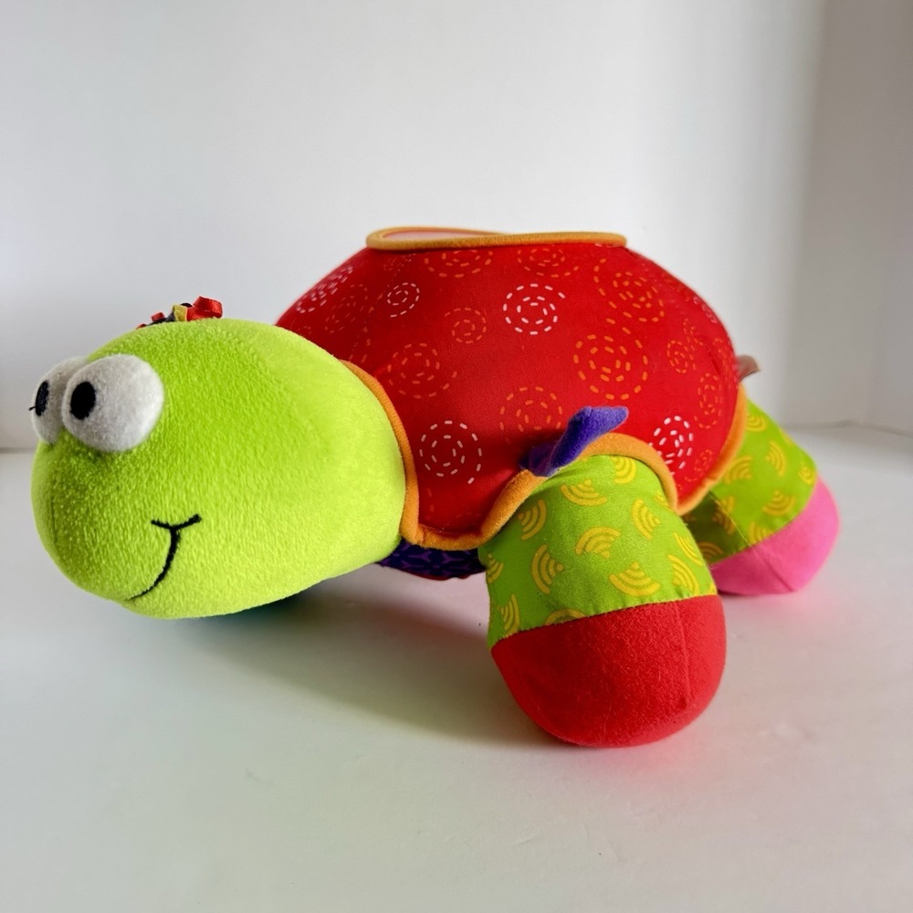 Lamaze Turtle Large Plush Toy Squeakers Textured Bright Colors Baby Toddler Toy